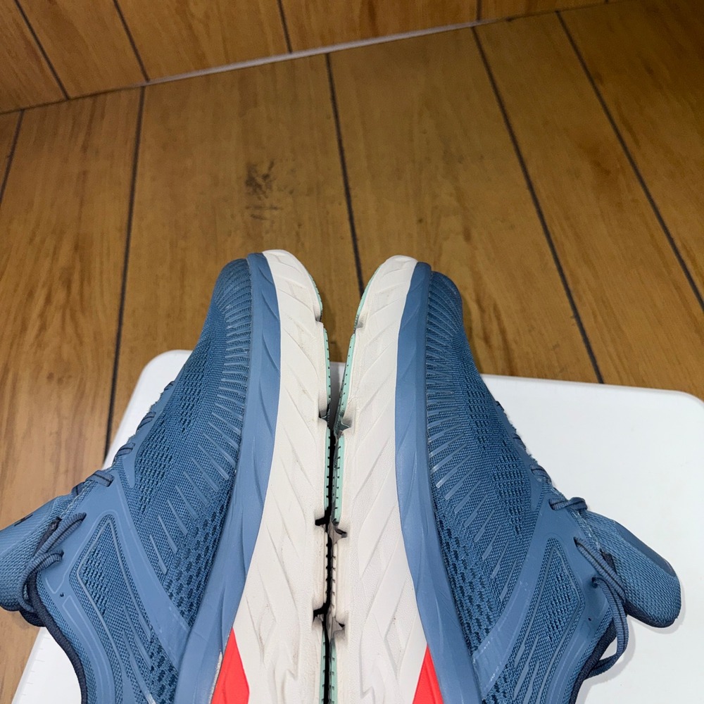 Hoka One One Bondi 7 Mens Running Shoes Blue Fog Ombre Red 1110518 RTOS Size 13 - Picture 9 of 16